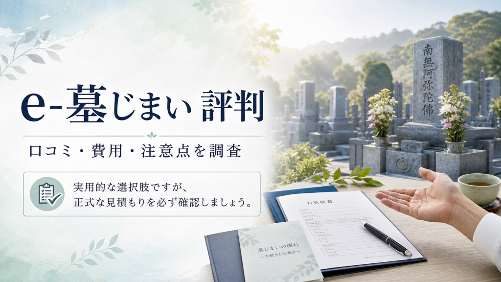 e-墓じまいの評判・口コミ・費用・注意点をまとめた記事アイキャッチ