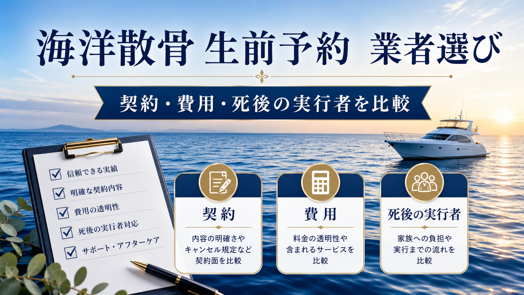 海洋散骨の生前予約で業者を比較するためのチェックポイント