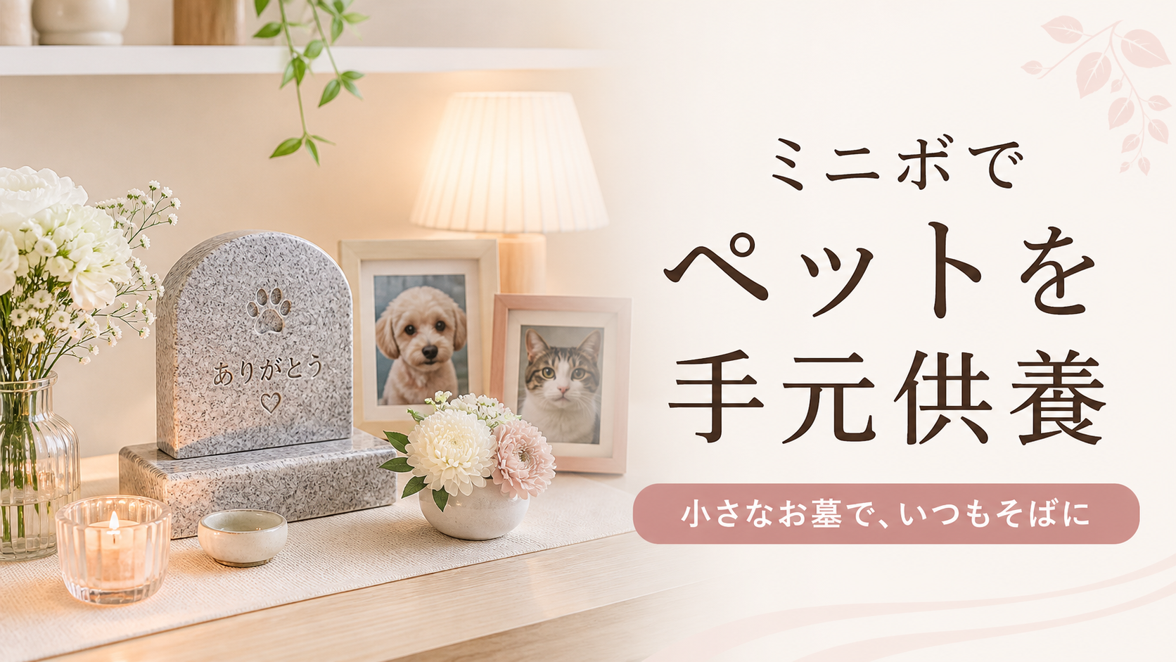 ミニボでペットを手元供養する方法を表したアイキャッチ