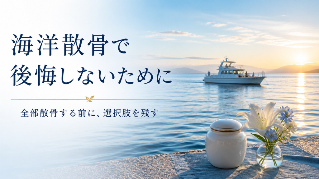海洋散骨で後悔しないために全量散骨前に選択肢を残すイメージ